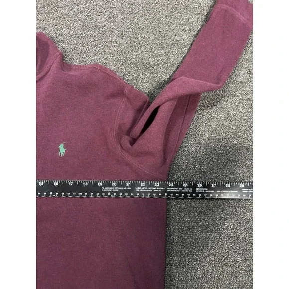 Polo Ralph Lauren 1/4 Zip Sweater Men's Large Estate Rib Pony Preppy Burgundy - Picture 8 of 8